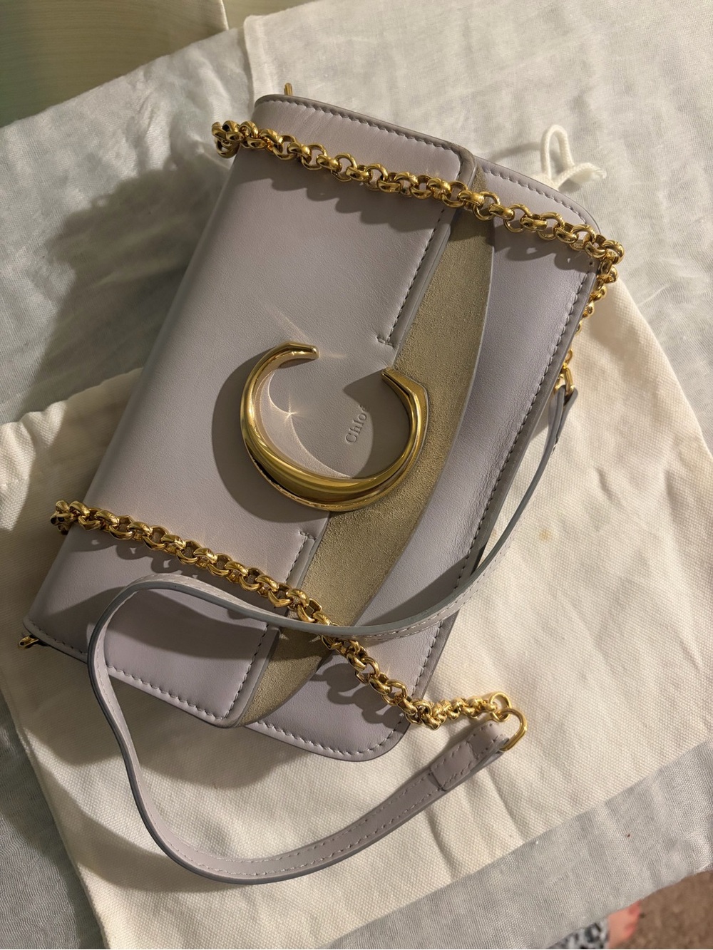Authentic Chloé C Bag – Light Cloud Gray